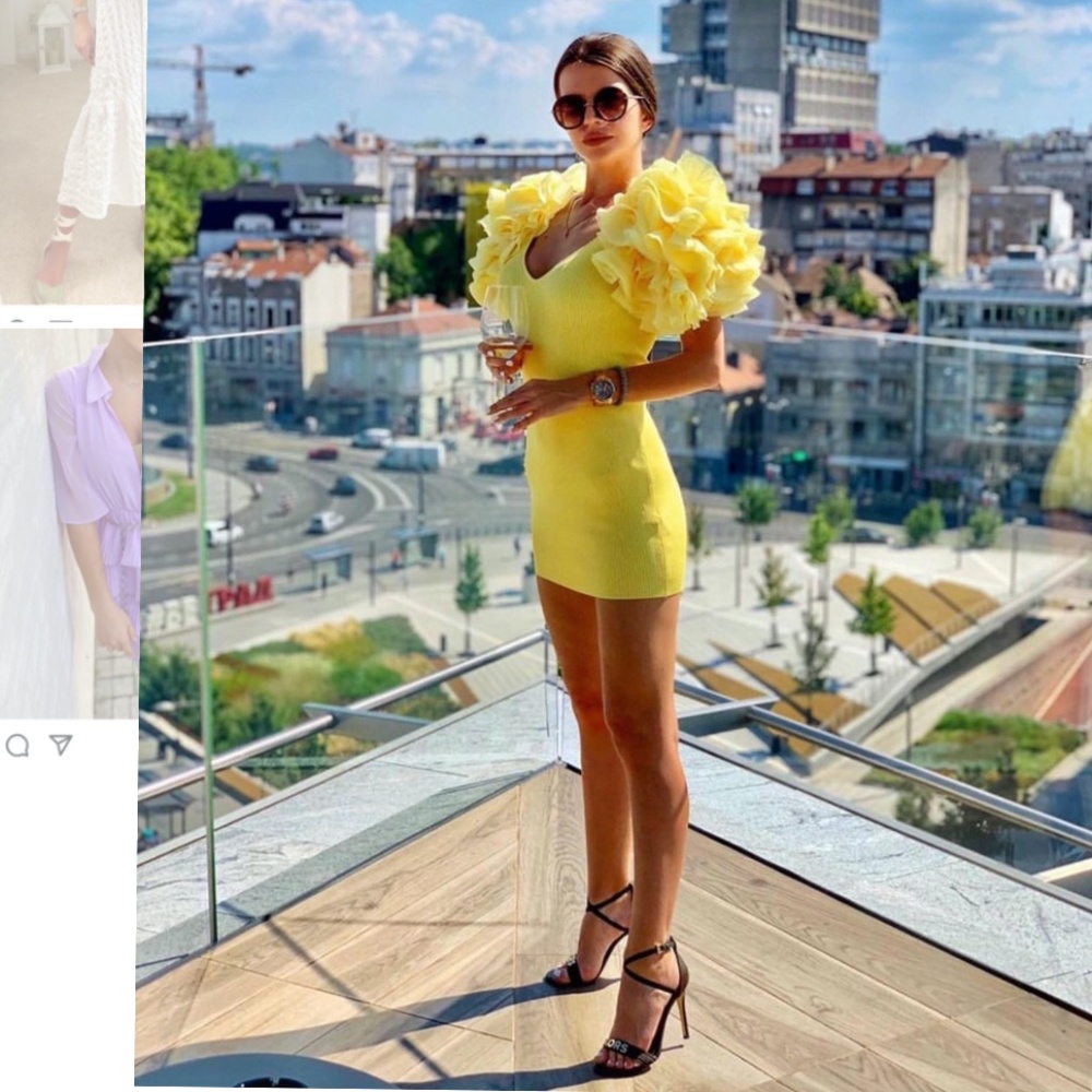 🌼 Zara Yellow Contrasting Mini Dress 🌼